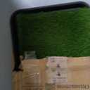 Ottomanson Artificial Grass Puppy Potty Training Pad with Tray, 15" x 30" Reusable Pee Pad for Small Pets and Dogs