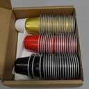 Espresso Capsules Refillable Coffee Pods For Nespresso Original Line,Disposable Aluminum Coffee Filter Capsule,Replacement Pods Kit For Nespresso Machine (60 Foil Seals Lids+60 Pods+1 Spoon) (Multicolor (Red,Black,Gold))