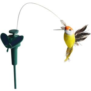 Solar or Battery Powered Fluttering Hummingbird, Real Feather Wings and Tails