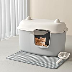 Oneluck Extra Large Cat Litter Box, 27.5inches Jumbo Litter Box for Big Cats and Mulit-cat,High Sided Litter Pan withs Lid and Scoop Leak-Proof & Anti-Splashing, Easy Clean