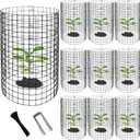 Adnee 10 Packs Wire Plant Protector from Animals - 20" H X 12" D Metal Mesh Plant Cage Covers - Sturdy Garden Bunny Barricades Chicken Wire Cloche for Plants Shrubs Vegetables Flowers