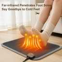 Heated Floor Mat for Foot Warmer - 110V Adjustable Temperature Under Desk Electric Heater with Timer for Office Bathroom Home, Heating Pad for Cold Feet