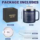 Happy Retirement Gifts for Men,14 Oz Funny Retirement Coffee Mug for Coworkers, Dad, Retired People, Friends, Teachers, Doctors, Boss, Dad, Funny Mug Xmas Present with Lids, Navy Blue