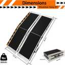 Portable Wheelchair Ramp 4FT, 48" L x 29" W Non-Skid Aluminum Foldable Handicap Ramps for Steps, 800lbs Capacity Threshold Ramps, Lightweight with Handle, for Home,Stairs,Doorways,Curbs (4FT)
