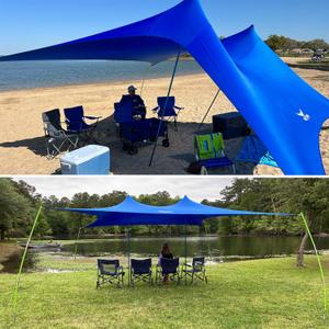 Big Tuna Shades - Giant Windproof Portable Shade - 15' x 15' - Sturdy - Customizable - Pop Up Canopy Tent for Beach/Lake/Camping