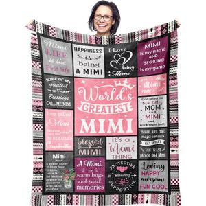 Ruvinzo Mimi Gifts for Grandma, Birthday Gifts for Mimi, Grandma Bday Gift, Grandmother Gift Ideas, Best Mimi Ever Gift Soft Throw Blanket 60 x 50