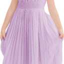 PATPAT Girls Casual Ruffle Sleeves Dresses A-line Elegant Midi Party Dress 5-14 Years (12-13 Years, Purple)