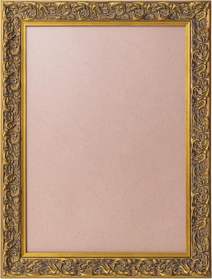 ArtXO A2 Picture Frames Gold: Wooden Canvas Frame for 16.5 by 23.4 Pictures Display, Vertical/Horizontal 24x16 Poster Frame for Home Wall Decor