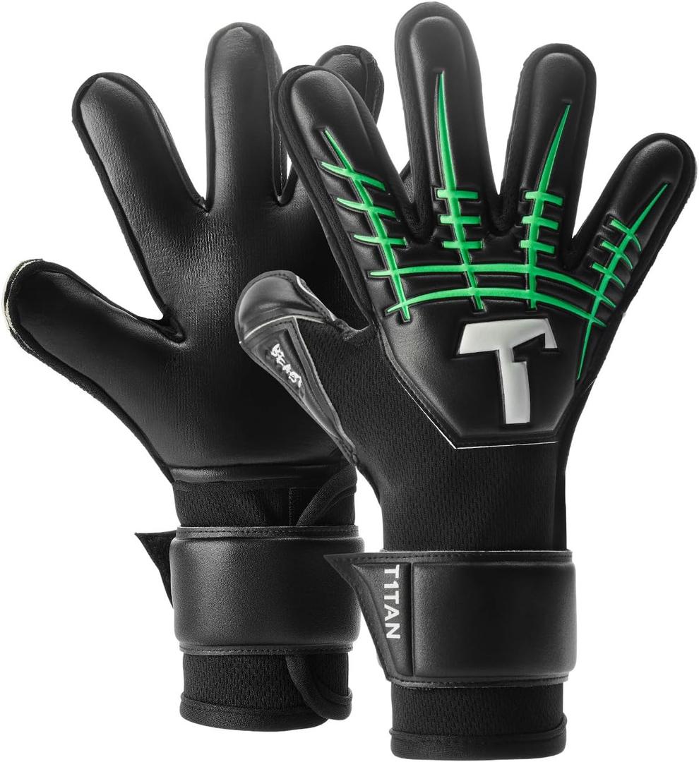 T1TAN Beast Goalkeeper Gloves for Kids - Without Finger Protection - Soccer Goalie Gloves Youth - for The Little up-and-Coming Keepers - Size 4-6
