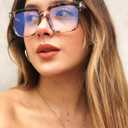 VISOONE 2 Pack Rectangle TR90 Blue Light Blocking Glasses Computer Eyewear with Preppy Look for Women and Men Cougar