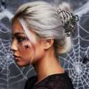 Fashey Hair Claw Clips Black Metal Hair Clips for Thick Skeleton Hand Hair Claws Hair Accessories for Women