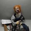 Haunted Hill Farm Lifesize 5.3-Ft Animatronic Talking Grave Digger with Shovel with Touch Activated Lights and Sound, Battery-Operated Indoor or Covered Outdoor Halloween Decoration