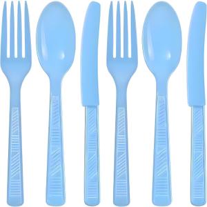 3 x Party Dimensions, Light Blue 48 Count Cutlery Combo, 16 Servings