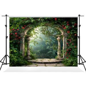 Kate 1010ft Jungle Forest Backdrop Photography Spring Party Backdrop Green Leaves Rose Natural Decoration Outdoor Theme Background Wedding Background Studio Props for Video Photos