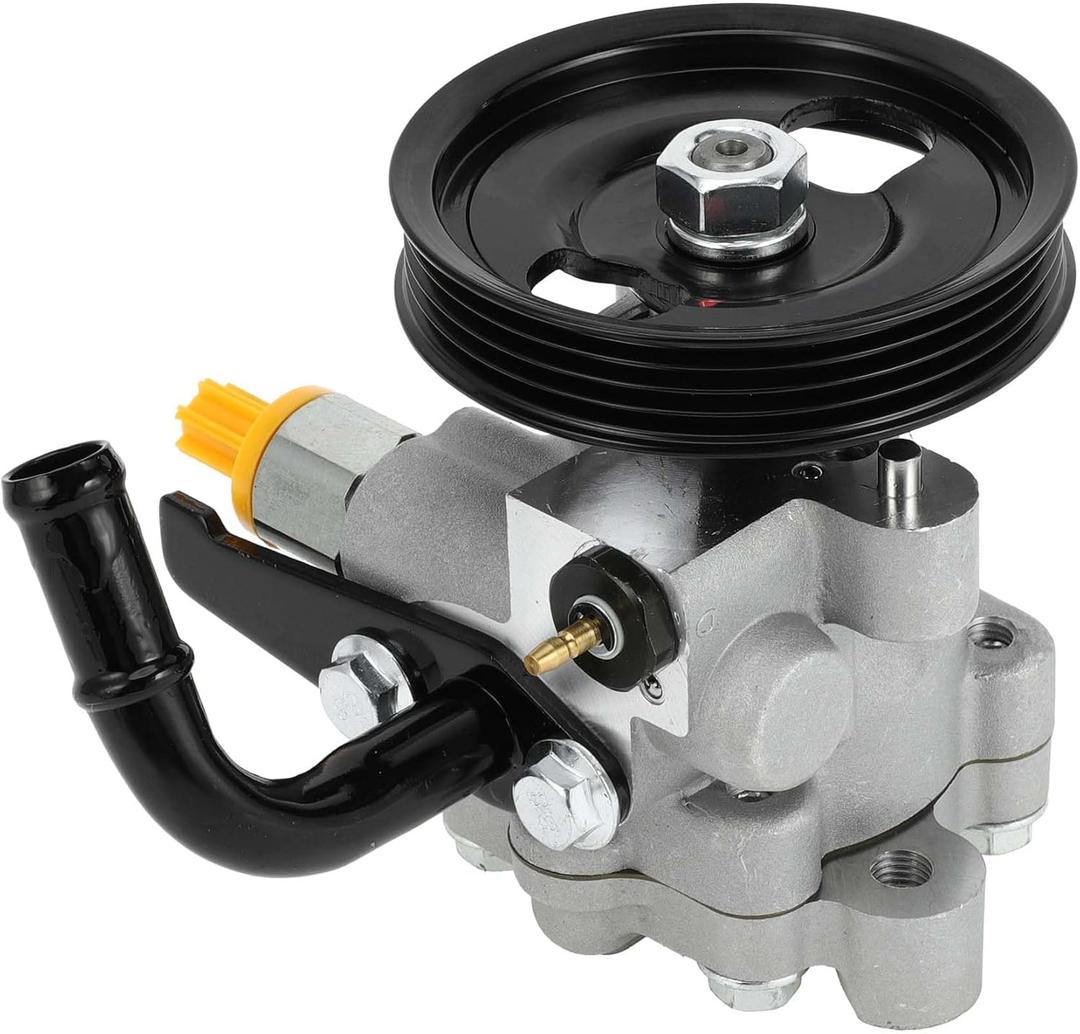 Power Steering Pump for Kia Sorento LX 3.5L V6 2003-2006 Consistent No.57100-3E000/5781/13793 Power Assist Pump Silver Tone with Pulley 1 Pcs