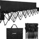 1MORE Soccer Bench - Portable Folding Team Bench, 8 Seats Foldable Sideline Benches, Soccer Chair with Bag & Backrest, Adult Team Chair for Football Camp Sport Events Outdoor Seating.Black