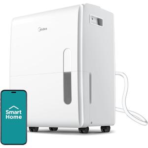 Midea 5,500 Sq. Ft Dehumidifier for Basement, 60 Pint dehumidifier with pump, APP & Alexa Smart Control, 2.64 Gallon Water Tank, Intelligent Humidity Control, Ideal for Home, Basement, Garage