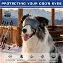 2 x Dog Goggles UV400 Protection,Ski Goggles for Large Breeds with Adjustable Strap, Dog Sunglasses with Comfort-Focused Frameless Design - UV-Resistant/Windproof/Snowproof for Running,Cycling (Sliver) (Medium, Silver)