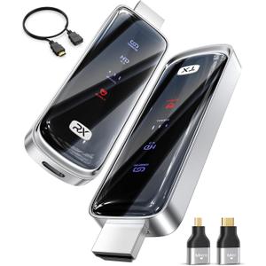 Wireless hdmi Transmitter and Receiver 328FT/100M4K Decode Plug & Play Portable 5G+2.4G Wireless Display Adapter Extender Kit for Video and Audio to Monitor from PC/Projector