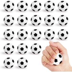 Hxezoc Mini Soccer Stress Balls 20 Packs Soccer Foam Sports Balls Small Squeeze Anxiety Bulk Toy Ball for Kids Soccer Birthday Party, School Carnival Party Supplies