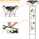 SUNNYPARK Antique Garden Iron Trellis with Decorative Hummingbirds Detachable Bird Bath Bowl Metal Potted Plant Support for Climbing Flowers