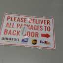 Please Deliver All Packages to Back Door Right Arrow - Bestylez Delivery Sign for Outdoor Use 12" * 8" (148)