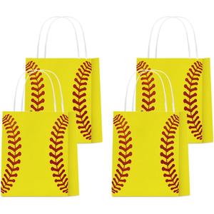 18 Pcs Softball Party Favors Gift Bags - Softball Goodie Bags Favors for Kids Adult Team - Softball Theme Birthday Party decoration bags - Supplies Paper Bag with Handle - Softball Paper Bags.