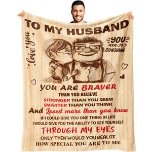 Anniversary Wedding Gifts for Husband, To My Husband Blanket 50" x 60" | Birthday Gifts for Husband from Wife, Romantic I Love You Gift for Husband, Christmas, Valentines or Fathers Day Gift for Him