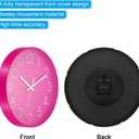 PATIKIL 12 Inch Wall Clock, Battery Operated Silent Non-Ticking Round Wall Clocks for Office Bedroom Decorative, Pink