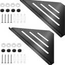 2 Pcs Black Shower Corner Shelf with Screws, 304 Stainless Steel Triangle Shower Caddy Coner Organizer Metal Corner Shelf Wall Mount Soap Holder for Bathroom, Kitchen Organization