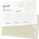 5 x Recipe Cards, 4x6 Premium Recipe Cards for Bridal Shower and Weddings, Double-Sided, 50 Pack, Beige