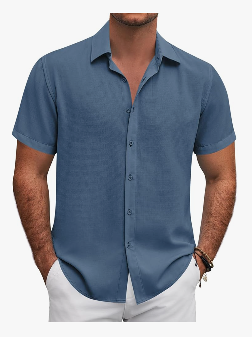 COOFANDY Men's Button Down Shirt Short Sleeve Casual Shirts for Summer Beach Vacation Shirts 2XL
