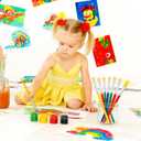 48 Pcs Paint Brushes for Kids Bulk Paintbrushes Set Large Chubby Round and Flat Brushes for Acrylic Painting Oil Watercolor Washable Paint