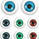 8 Pieces 26mm 1 Inch Halloween Eyes Scary Eyes Plastic Half Round Doll Eyeballs Halloween Horror Props for Halloween DIY Accessories