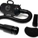 Flying Pig High Velocity Dog Pet Grooming Dryer w/Heater (Flying One, Black w/White Logo)