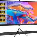 Outdoor Projector Screen with Stand Tripod, Indoor Pull Up Portable Projector Screen, 80 INCH 16:9 Adjustable Projection Screen with Carry Bag for Home Theater Backyard Party Movie Nights