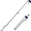60" Professional Collapsible Snake Grabber Tool, Stainless Steel Snake Catcher Pole with Heavy-Duty Grabber Heads, Tongs, and Hook Mechanisms for Safe Reptile Control in Gardens or Farms
