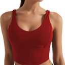 Women's Bustier Corset Crop Tank Tops Sleeveless Trendy Scoop Neck for Women Going Out Tops Summer Sexy High Impact (S)