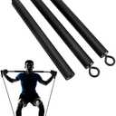QWORK® Resistance Band Bar Pilates Bar Home Gym Fitness Workout Bar for Strength Training Cardio Exercise - 108CM - Max Load 800lb (Portable Detachable Stick x3)