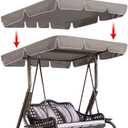 Porch Swing Canopy, Replacement Waterproof Swing Top Cover, Outdoor 3 Seater Garden Swing Seat Canopy Cover, Sun Shade Patio Canopy Awning 75"42"