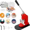 BEAMNOVA Button Maker Machine DIY Round Pin Maker Kit, 32mm / 1.26 in (About 1-1/4 Inch) Badge Press Machine with 1000 Button Blanks Parts Supplies