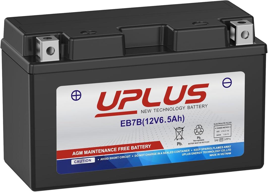 YT7B-BS UPLUS Motorcycle Battery EB7B-4 ATV Scooter ATV AGM Battery Maintenance Free Compatible with Yamaha CAN-AM Ducati Kawasaki Suzuki Triumph