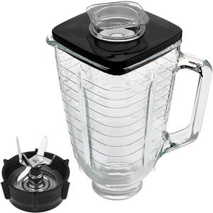 Anbige Replacement parts 5-Cup Glass Square Top Jar With Blade Assembly,Compatible with most Oster and Osterizers Blenders