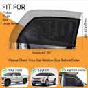2Pack Large Size Super Elastic 42" to 53" Car Window Sunshades, for Large SUV, Pickup, Truck, Minivan, Breathable Mesh Window Screen, Side Window Screen for Car Camping