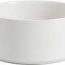 Ceramic 6.1inch Non-Slip Dog Food and Water Bowl for Small & Medium Breed Dogs,Pet Bowl for Replacement, Protects Cervical Spine (White)