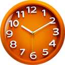 Mabpedo Wall Clocks Battery Operated - 11 Inch Silent Non Ticking 3D Numbers Easy Read Analog Clock with 2 Hooks Premium HD Glass Clocks for Living Room Bedroom Kitchen Gym Outdoor Decor, Orange