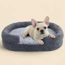 Soft Donut Dog Bed for Small Dogs, 28" Orthopedic Comfort Pet Sofa Couch with Egg Crate Foam, Washable Cover & Non-Slip Bottom, Cozy Cat Couch with Bolstered Sides, Grey (28")