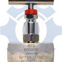 RFS Stainless Steel 316 Straight Needle Valve, 1/4" NPT Female Connection, up to 6000 PSI, 2 Port Heavy Duty Industrial Hydraulic Flow Control Valve for Piping Needs