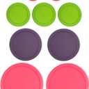 Replacement Lids for Pyrex Glass Food Storage Containers Round (2) 7202-PC 1 Cup Red (3) 7200-PC 2 Cup Green (2) 7201-PC 4 Cup Purple (2) 7402-PC 6/7 Cup Fuchsia
