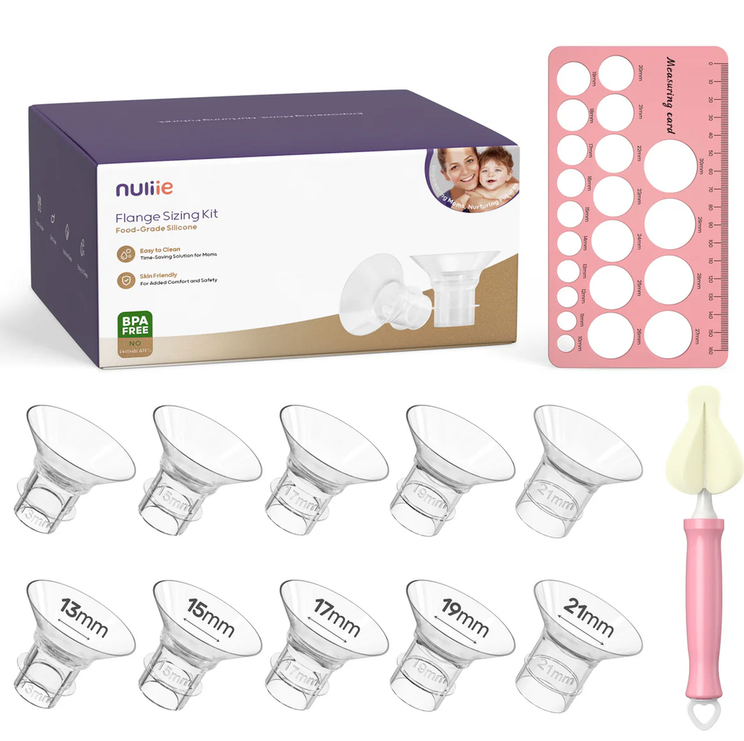 Nuliie 8PCS Silicone Flanges Insert Replacement Kit, Flange Sizing Kit 13mm for 24mm Flange/Shield Breast Pumps, Pumping Essential Kit for Moms
